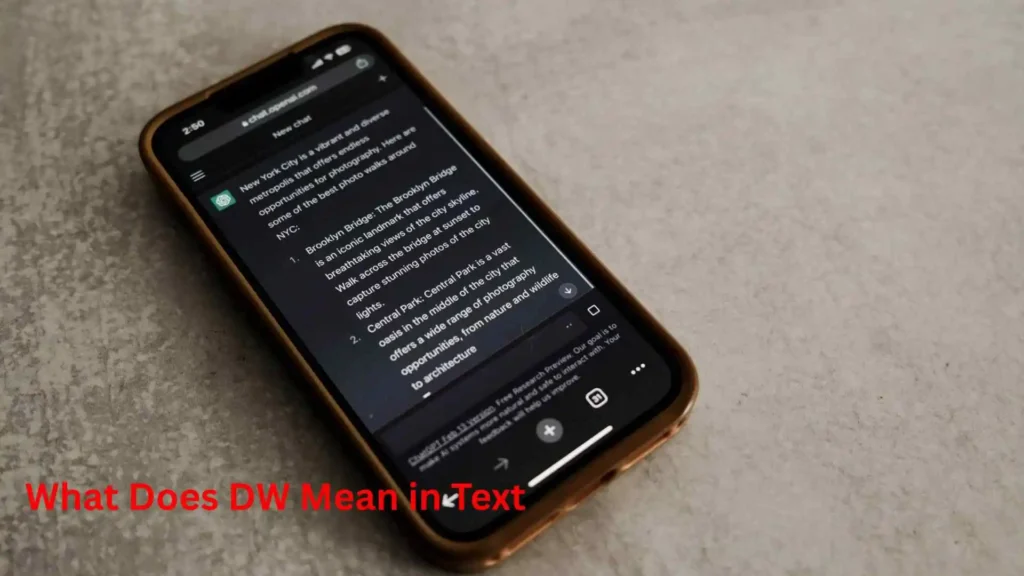 What Does DW Mean in Text