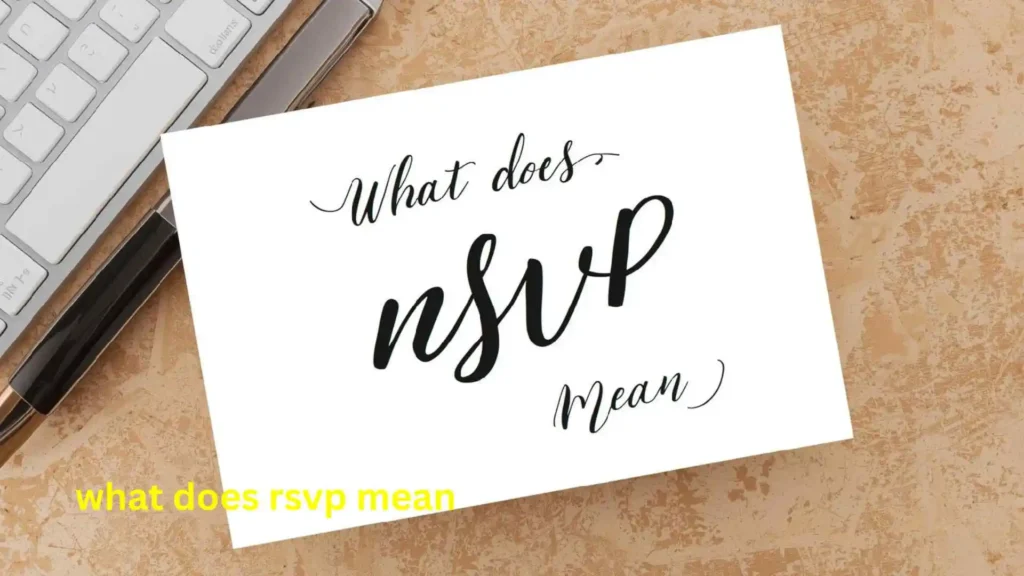 what does rsvp mean