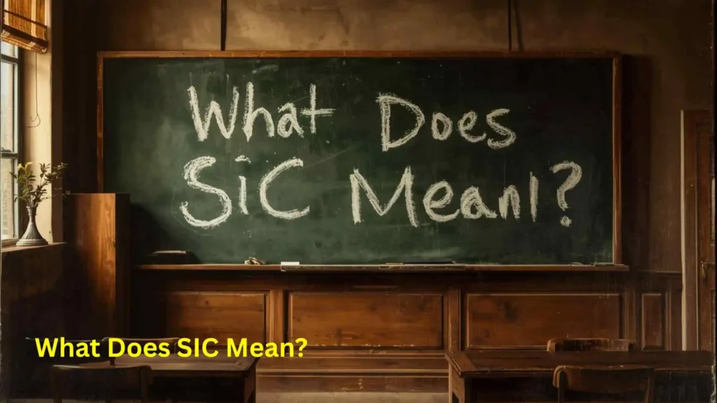 What Does SIC Mean?