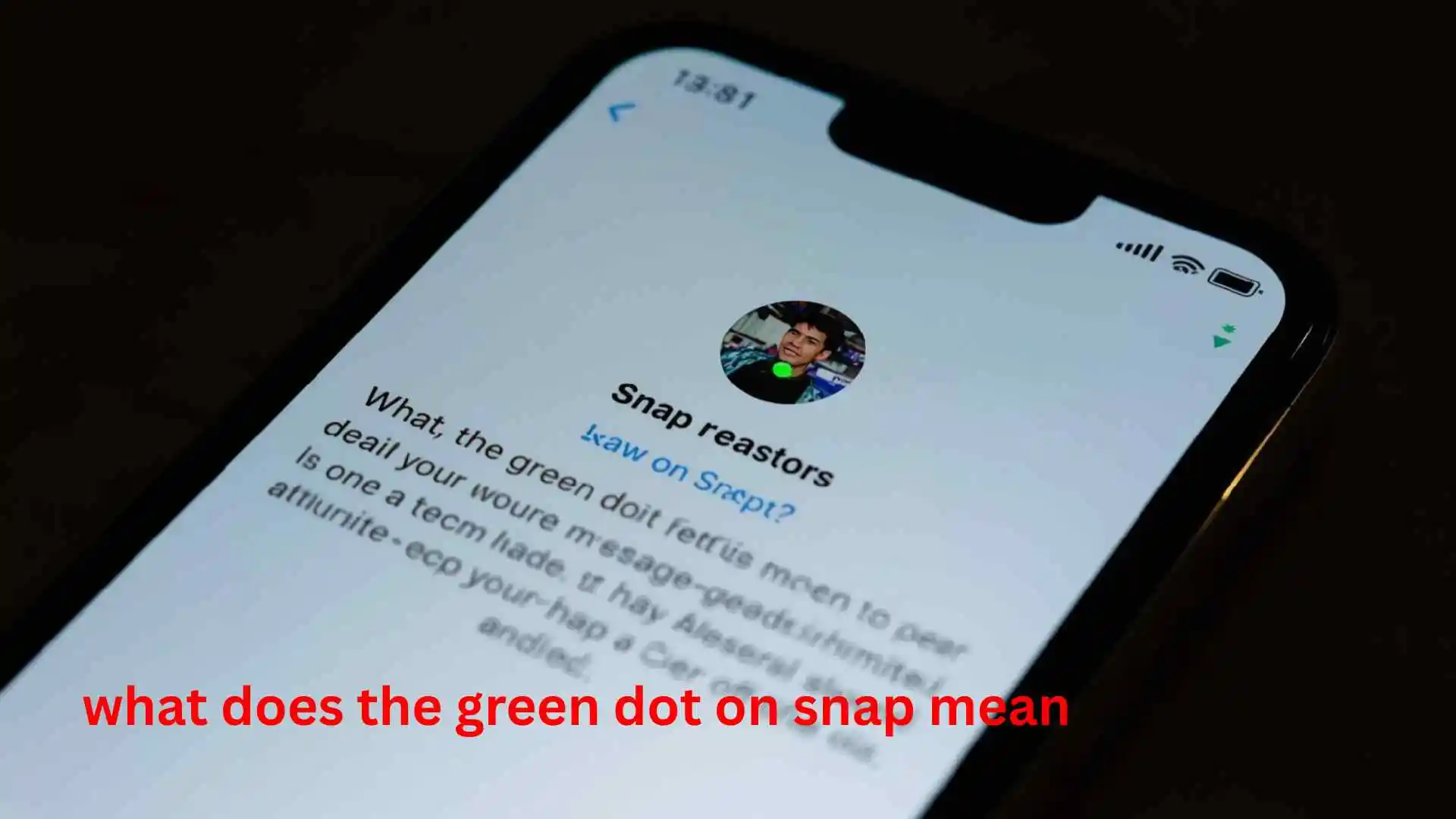 what does the green dot on snap mean