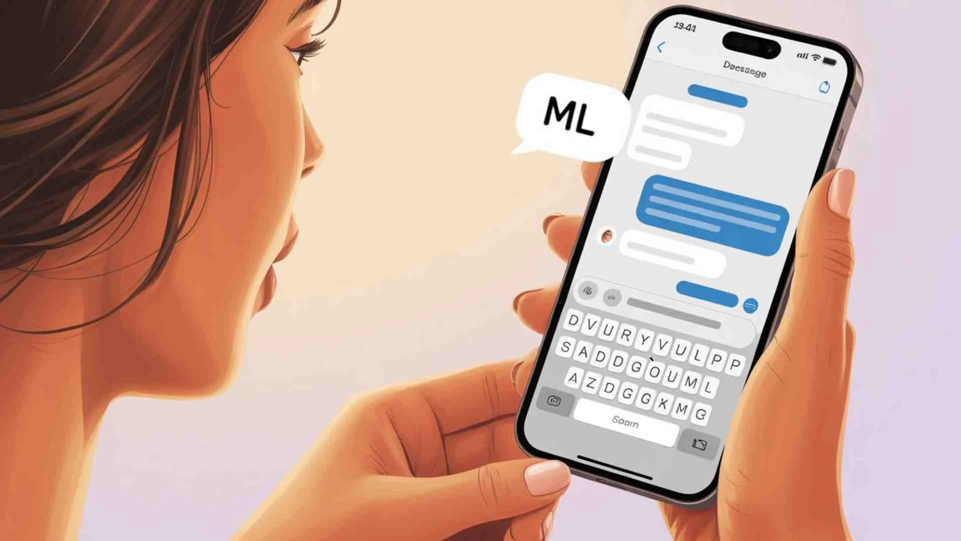 what does ml mean in text